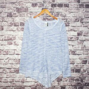 AKEMI + KIN Scoop Neck Blouse Blue Heather Knit Size Small